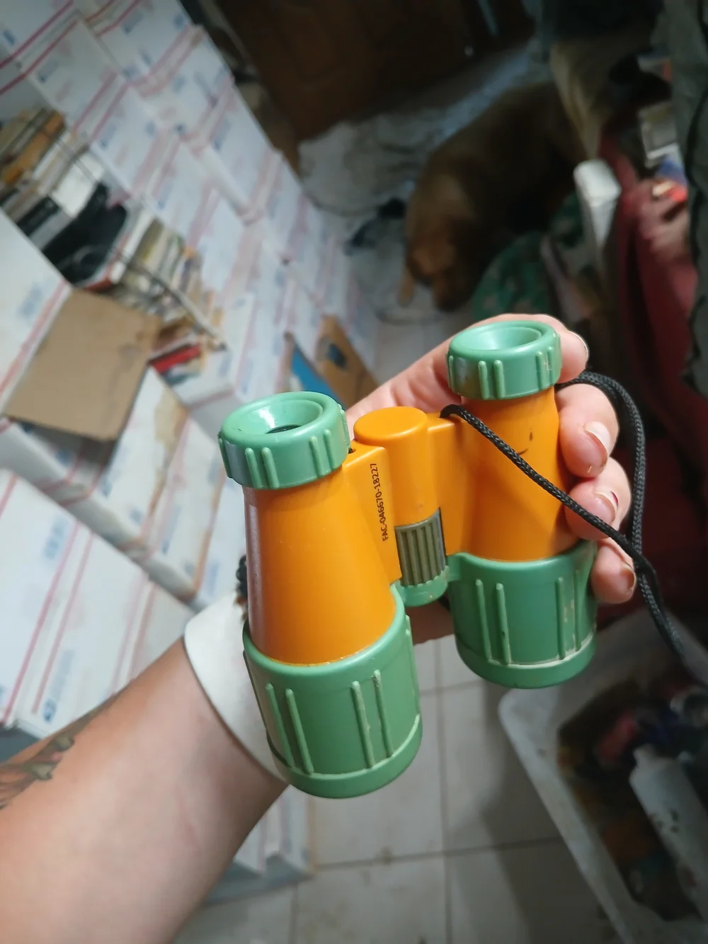 Kids Toy Binoculars in Orange and Green - Lightweight Adventure Scope